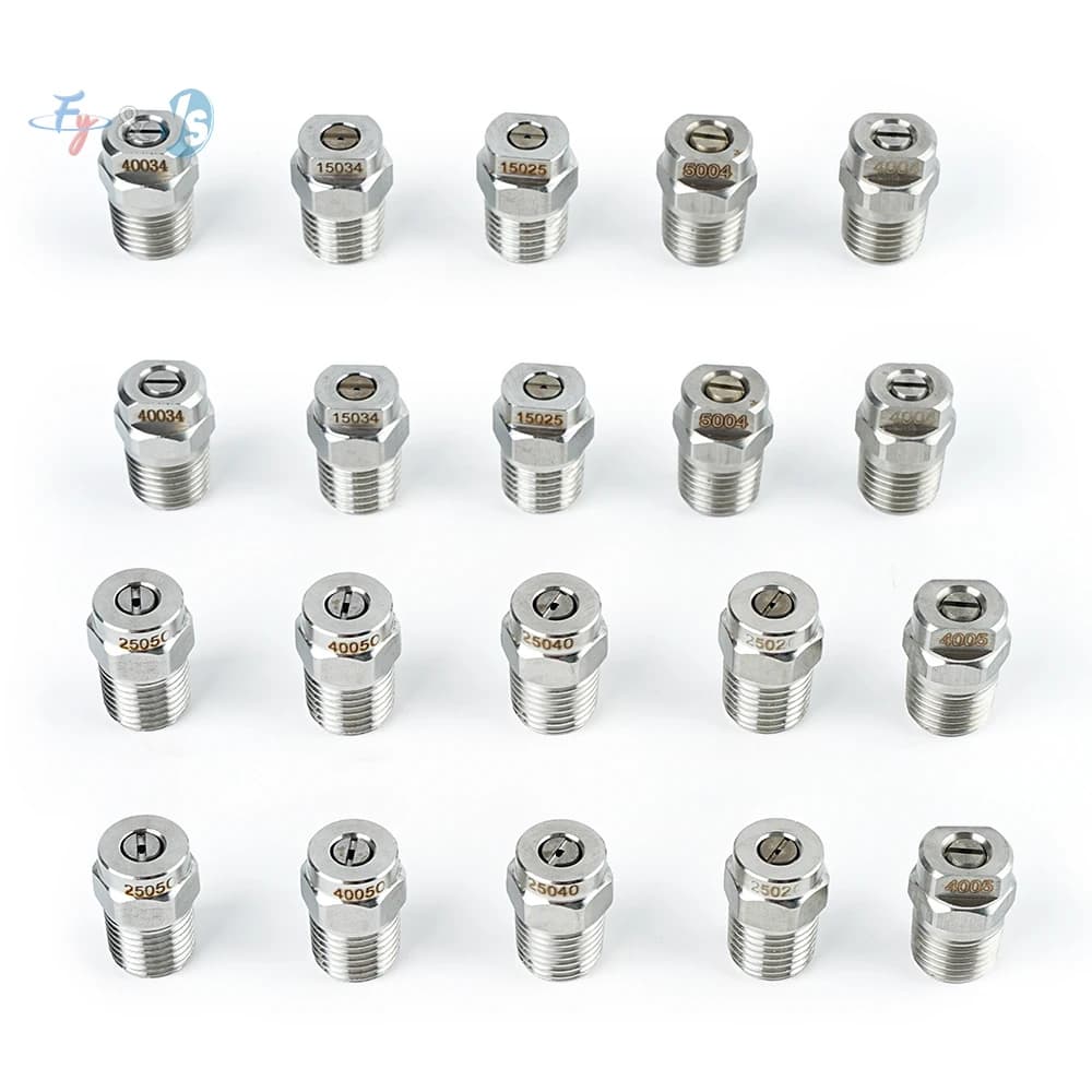Ugello a spruzzo piatto in acciaio inossidabile con filettatura maschio G1/4, ugello per macchina pulitrice ad alta pressione, multi-angolo 0 ° 15 ° 25 ° 40 °
