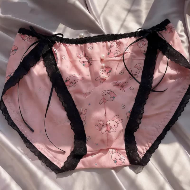 Sexy Boxer da Uomo Rosa in Pizzo Modal con Motivo Cartoon, Vita Media, per Cosplay e Feste, Regalo per il Fidanzato