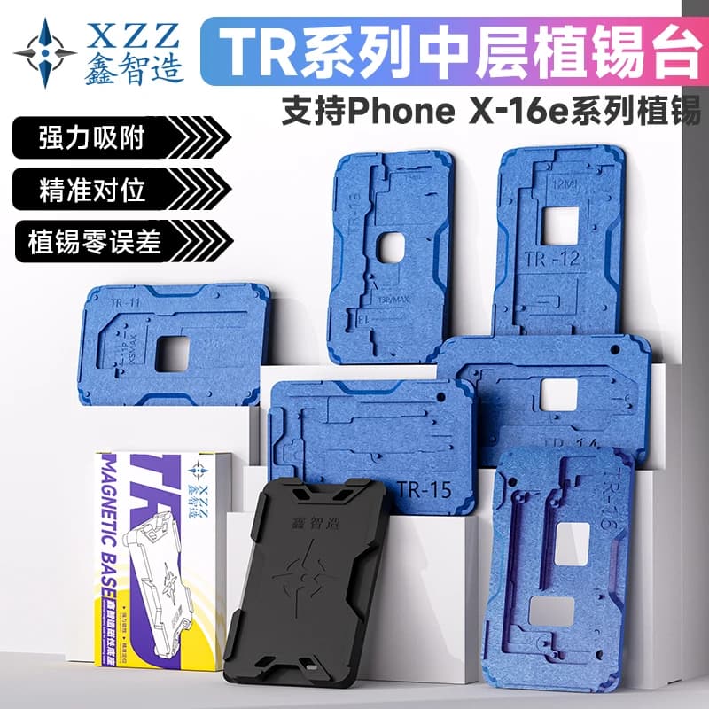 XZZ TR Stencil per pasta saldante per strato intermedio della scheda madre iPhone X/11/12/13/14/15/16/16e Kit stencil reballing BGA