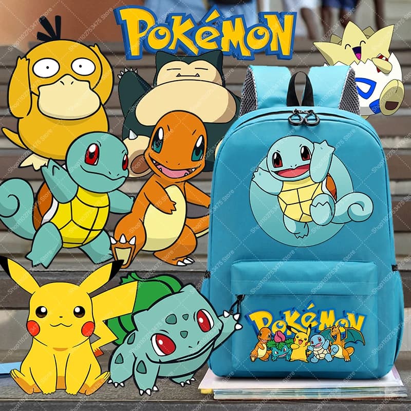 Children Cartoon Cute Backpack Kids Boy Anime Pikachu Schoolbags Girl Large Capacity Book Bag Bulbasaur Knapsack Birthday Gifts