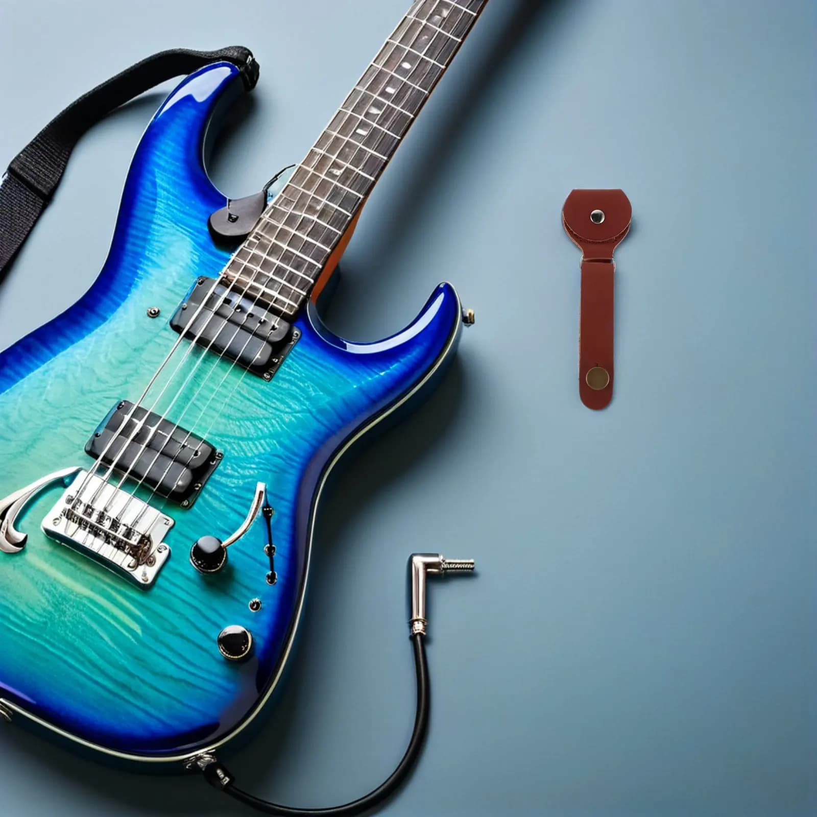 Supporto per tracolla per chitarra in PU, adattatore per paletta, porta plettri, custodia portatile, portachiavi, organizer per plettri, accessori per chitarra