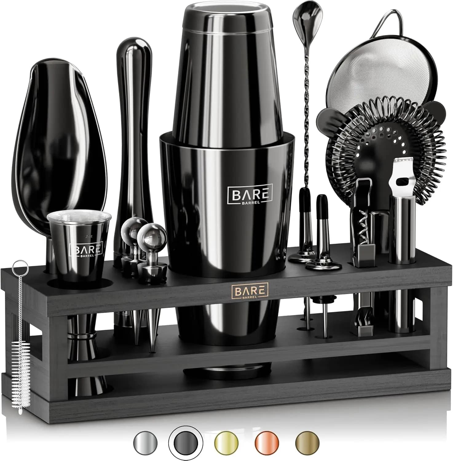 BARREL ® Set da Barman per Mixology | Set da Cocktail 16 Pezzi | Utensili per Miscelazione Cocktail Martini per Barman Domestico | Inclusi
