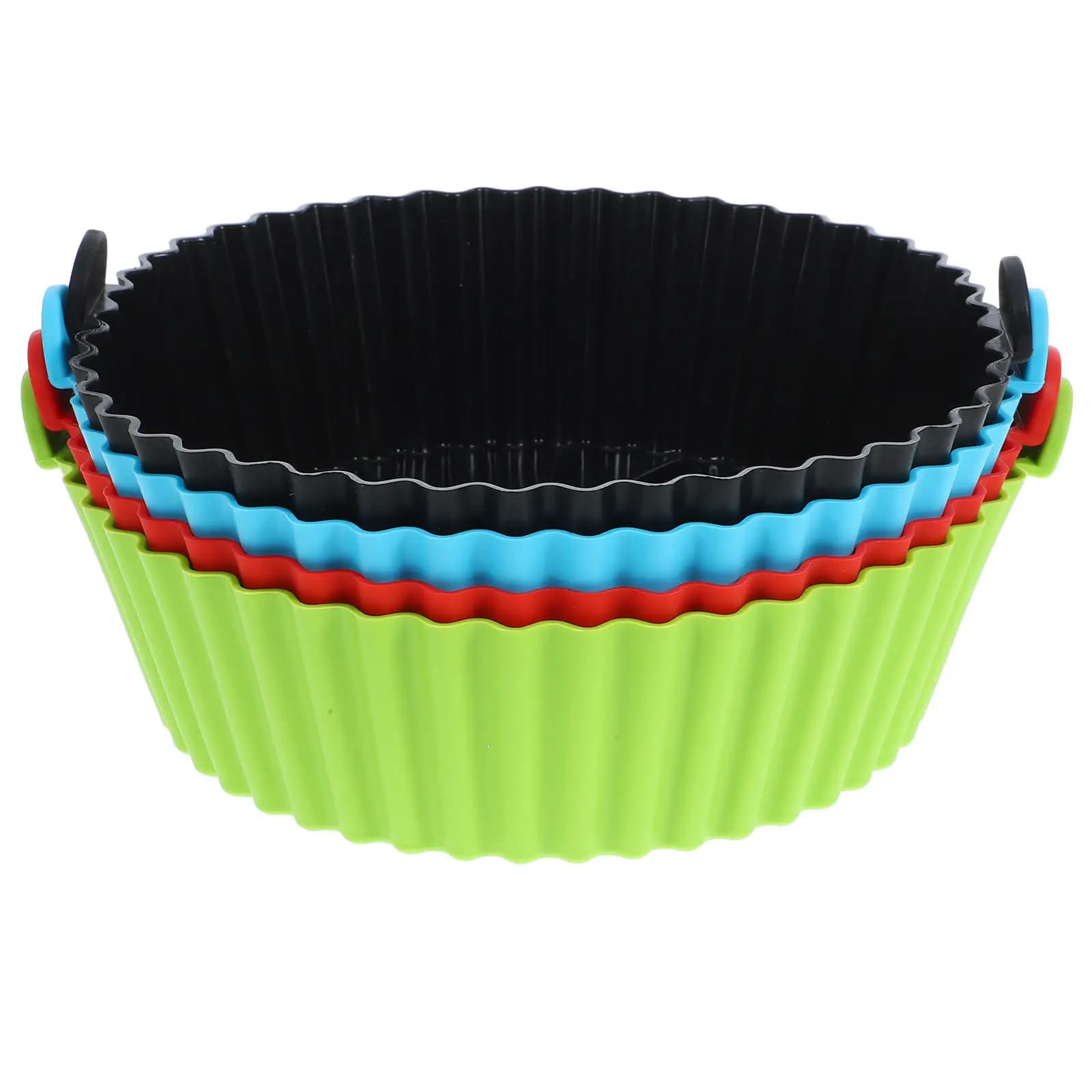 Set di 4 Cestini in Silicone Riutilizzabili, Teglie Antiaderenti per Friggitrice ad Aria, Accessori per Cottura