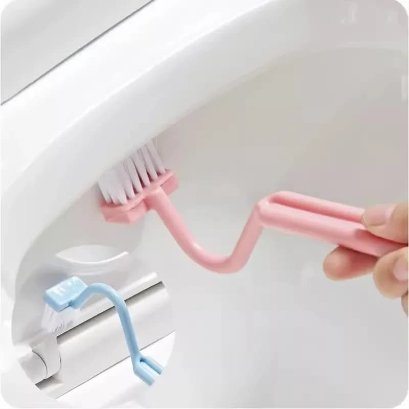 Spazzola per la pulizia del WC a forma di S, portatile, con manico curvo per la pulizia degli angoli, accessori per la pulizia del WC.
