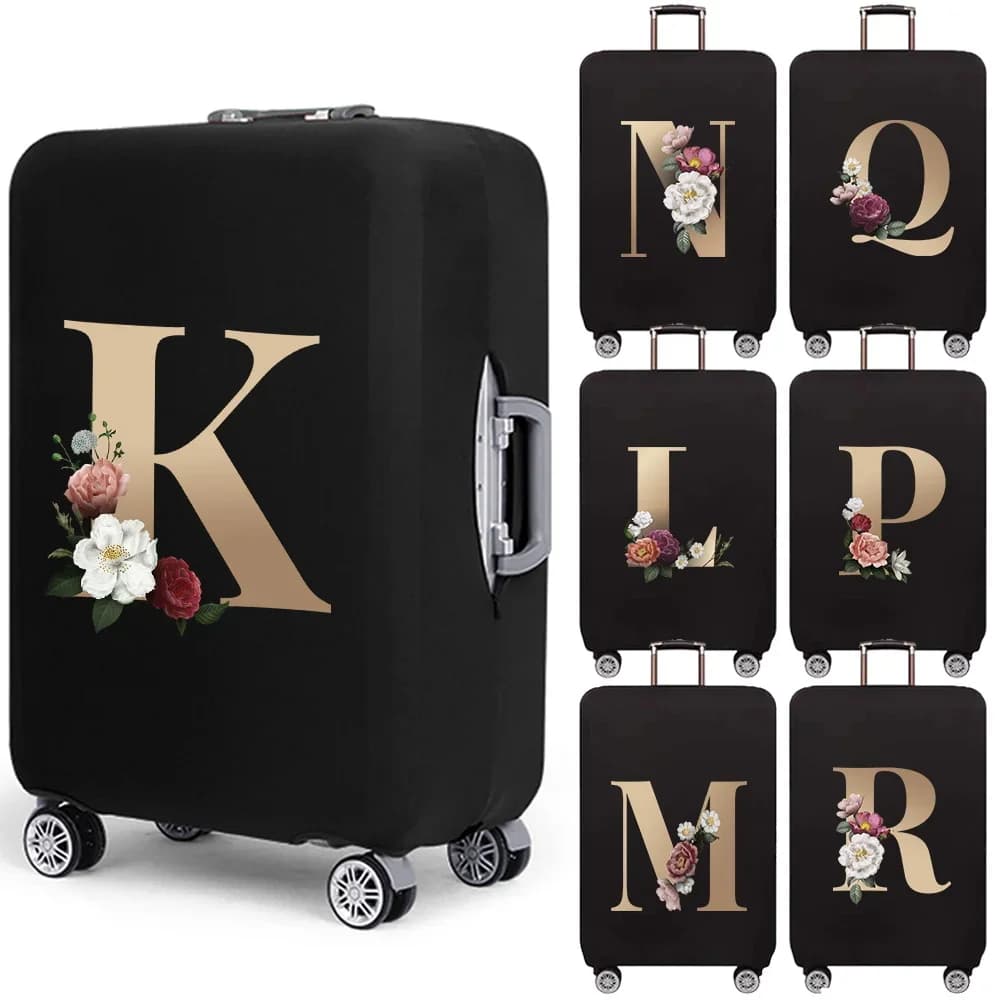 Coperture protettive per valigie da viaggio Protezione per bagagli elastica spessa per custodia da viaggio per bagagli da 18 "-28" Lettera dorata stampata