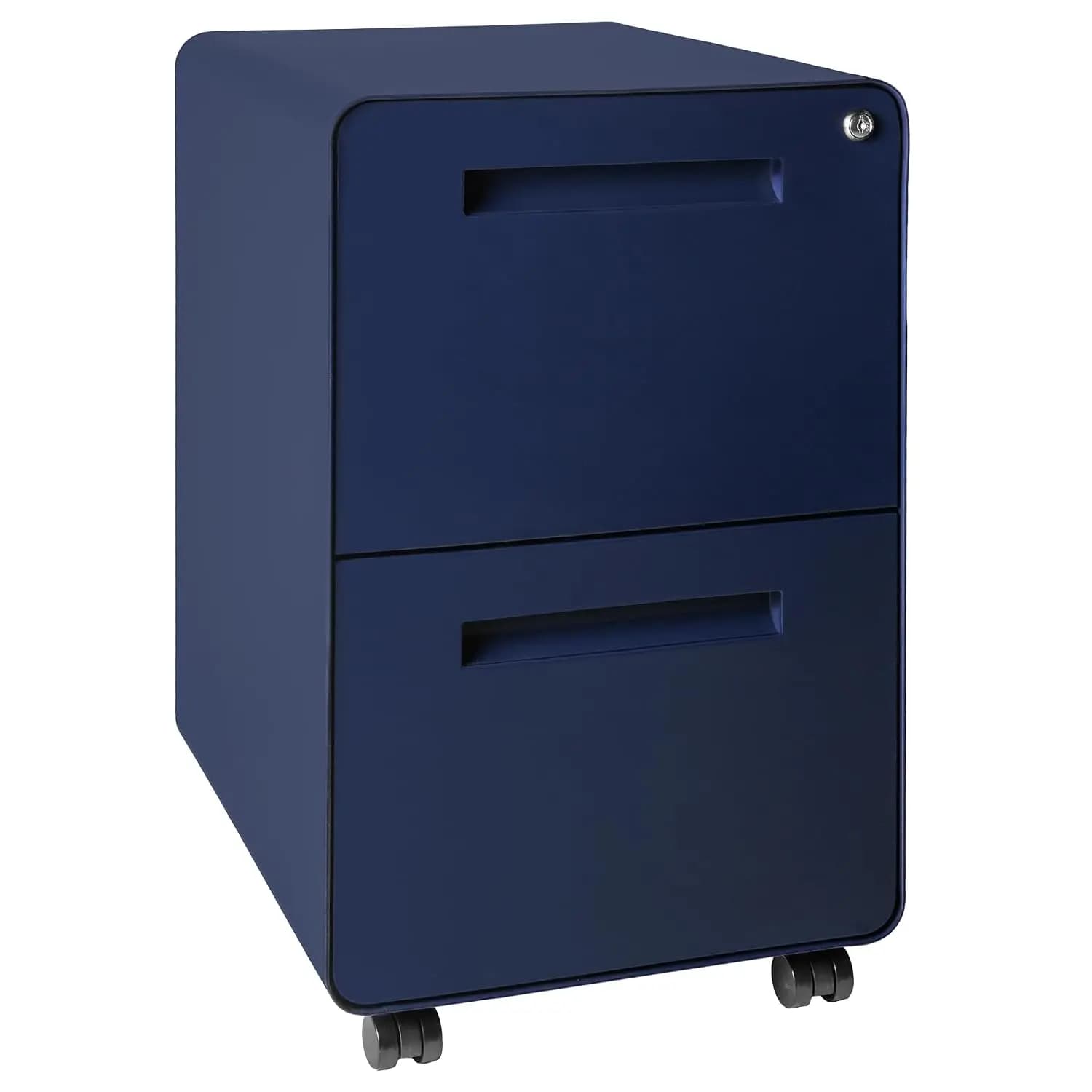 2 Drawer Mobile File Cabinet with Lock, Under Desk Filing for Legal & Letter Folders, Wheels & Feet, Pre-Assembled, Customized