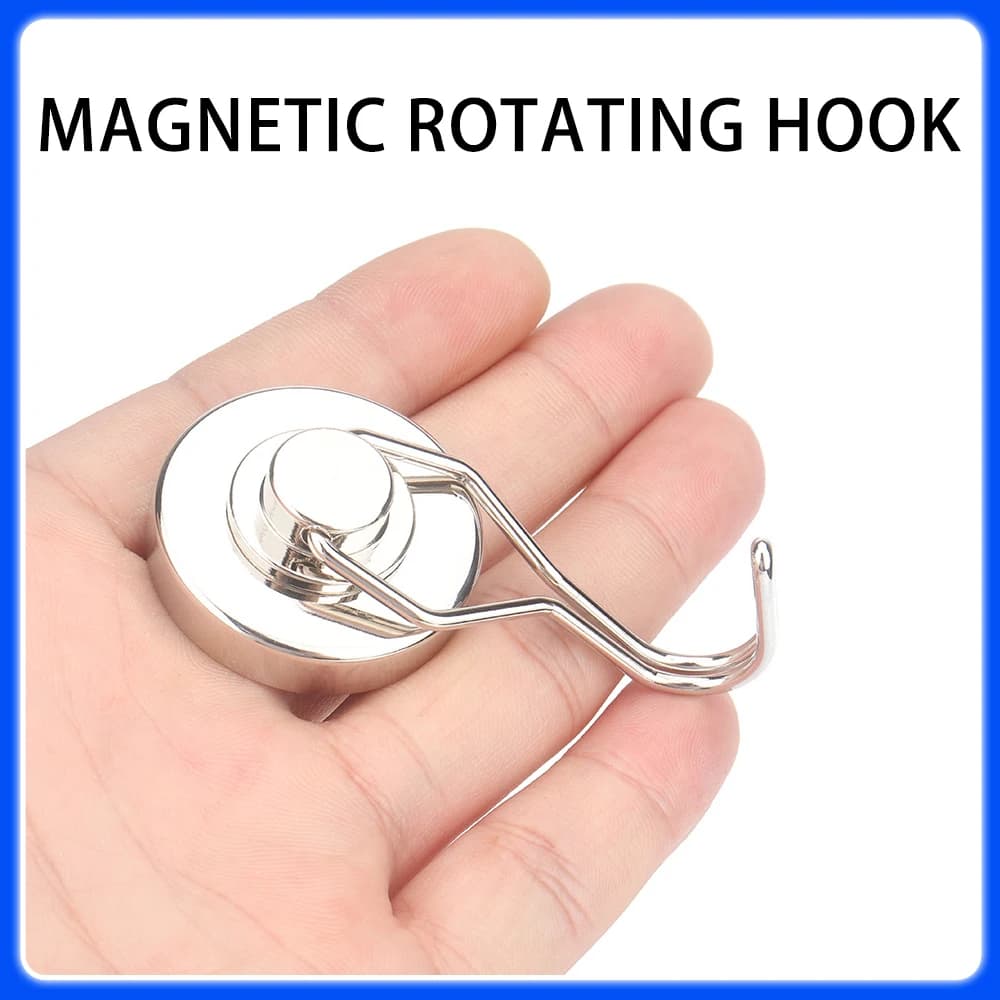 Forte ferro magnetico boro forte gancio rotante ventosa rotante gancio magnetico ganci circolari in acciaio per la casa fai da te