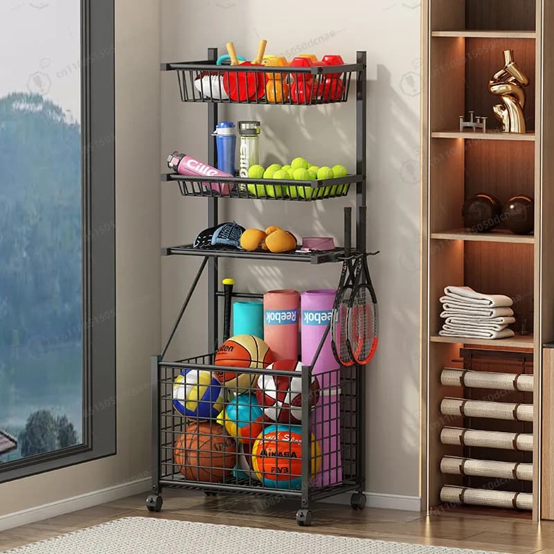 Fitness Equipment Storage Rack Sports Manubri For Kettlebell Rack Foam Axis Yoga Mat Mobile Basketball Rack