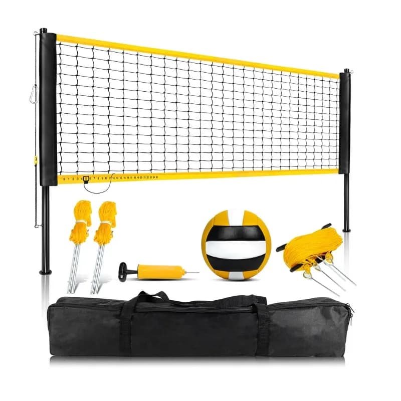 Sistema di rete da pallavolo regolabile da 32 * 8 piedi per attrezzature da cortile a tre alte