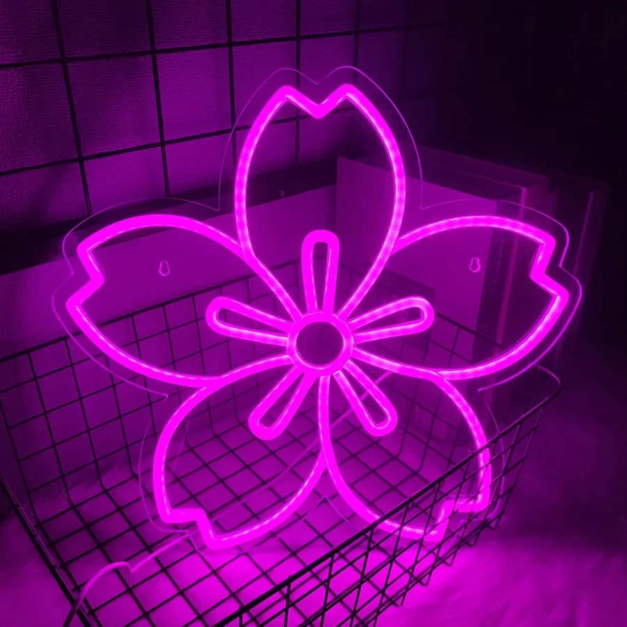 Luci al neon Sakura, insegne a LED per decorazioni murali, adorabili decorazioni ambientali sui pareti delle stanze delle ragazze, regalo di compleanno/natale