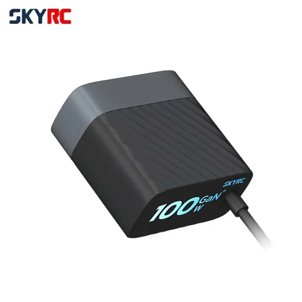 Caricabatterie GaN SkyRC PDC100 da 100 W con cavo USB C integrato Supporto tensione globale multi-protocollo per dispositivi telefoni laptop RC