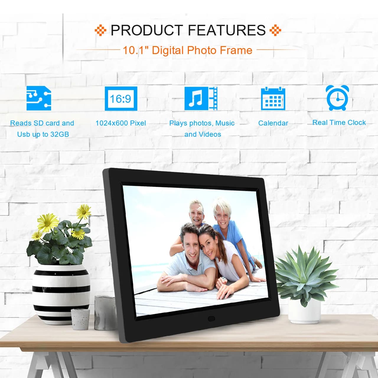 Cheap Sale Popular 10 Inch Large Size Digital Photo Frame Hopestar with SD Card Slot USB