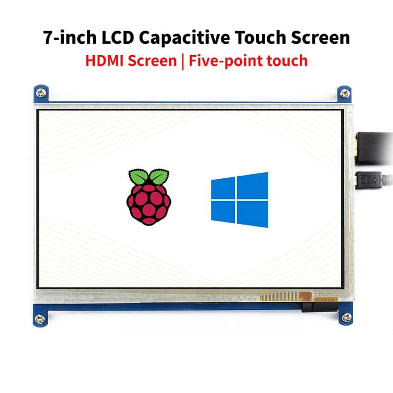 Waveshare Raspberry Pi 4B 3B+ Display 7-inch LCD Capacitive Touch Screen HDMI Screen Five-point touch