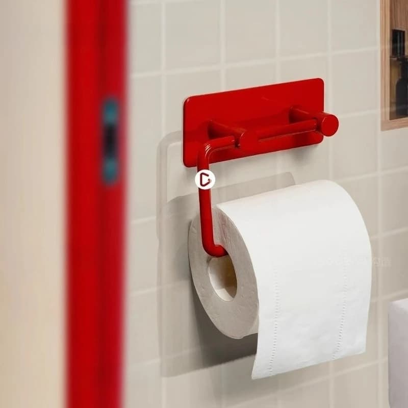 Porta carta igienica senza trapano per dopamina Porta dispenser per rotoli di carta igienica Porta asciugamani multifunzionale Portaoggetti da parete
