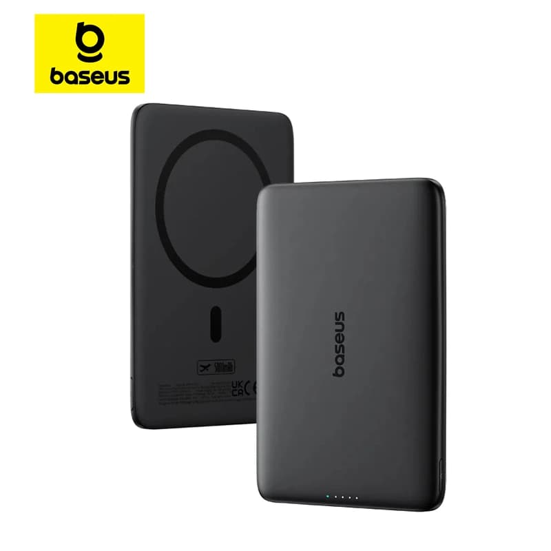 Baseus Power Bank Magnetic 5000mAh 15W PD 20W Charging Slim Card Size Portable for iPhone 17 Samsung