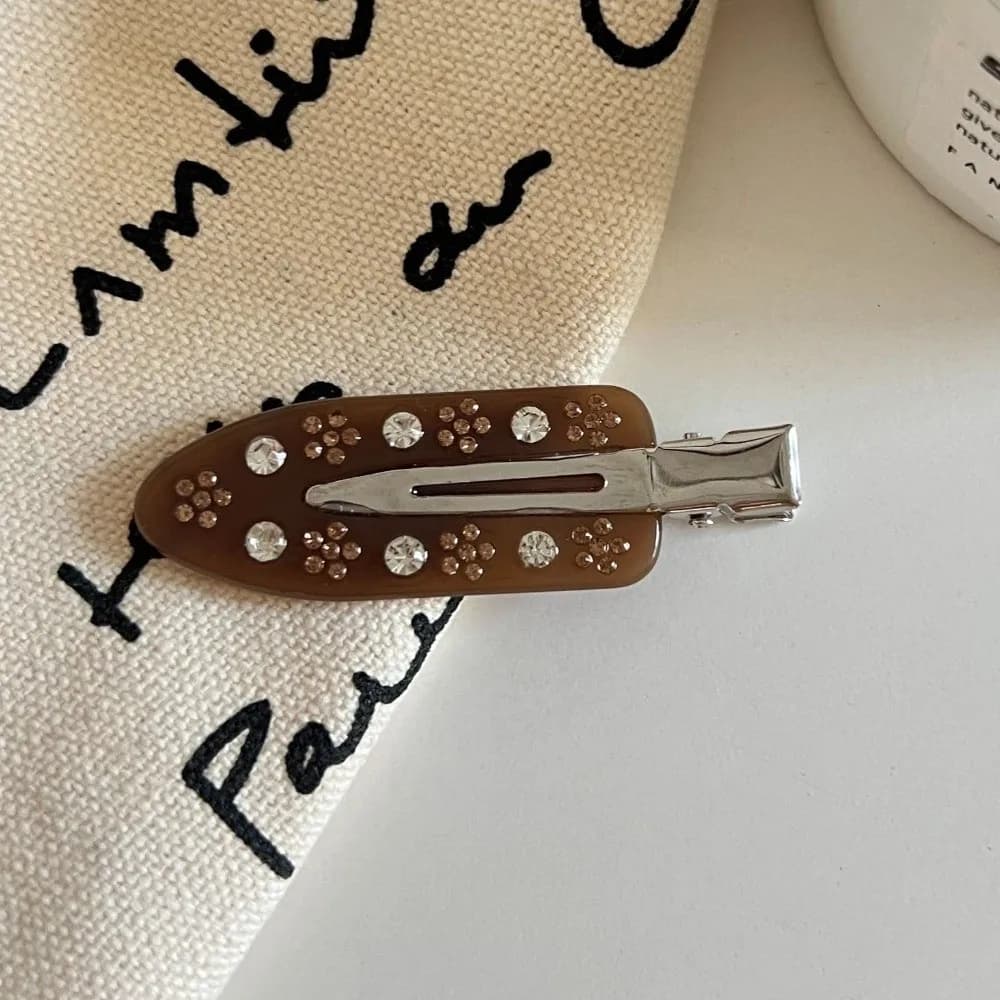 Fashion Seamless Duck Bill Clip Acetic Acid Non-Slip Side Bangs Clip Rhinestone Hair Clip Hair Accessories