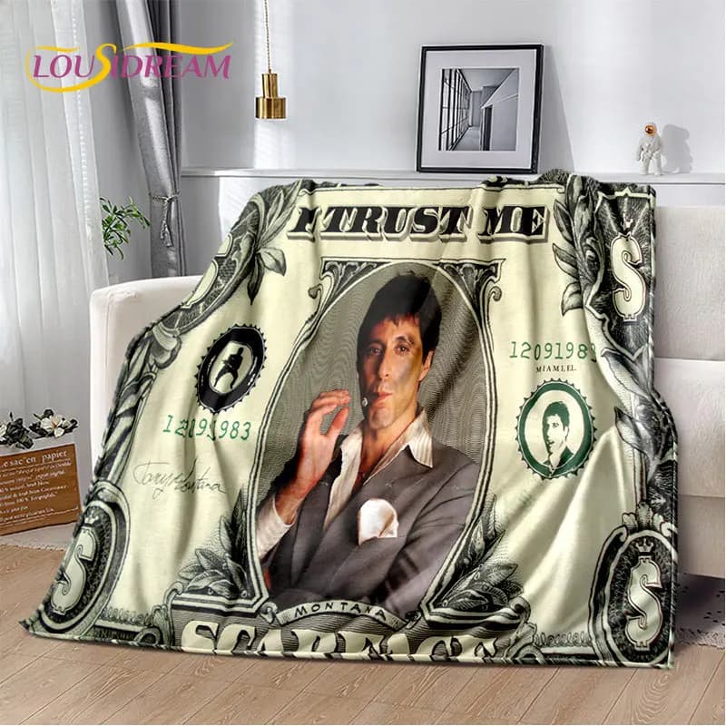 Film Scarface Tony 3D stampa morbida coperta di peluche, coperta di flanella coperta per soggiorno camera da letto divano letto copertura da Picnic