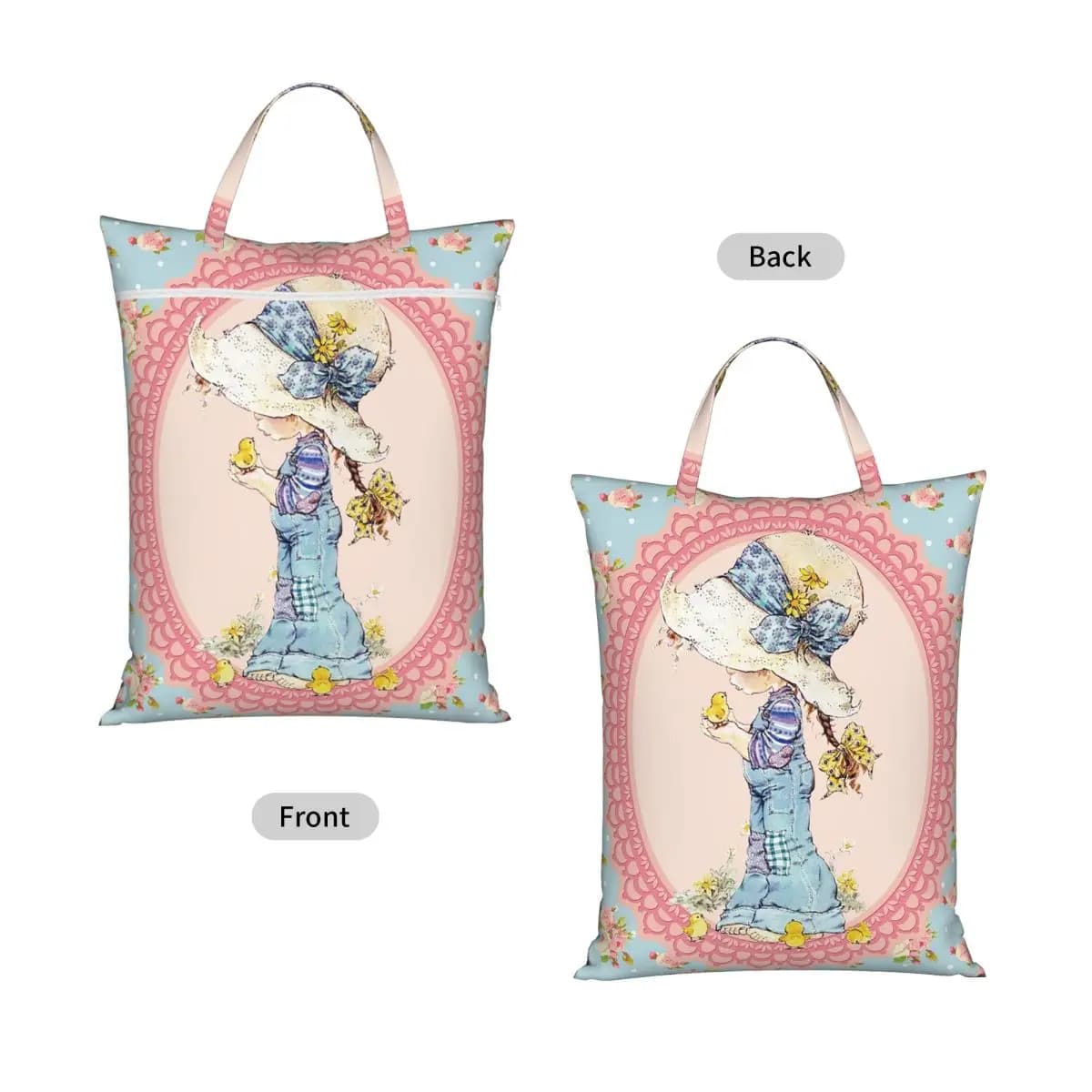 Kawaii Sarah Kay Travel Laundry Bag Waterproof Reusable Dirty Clothes Pouch Gym Yoga Vacation Washing Basket