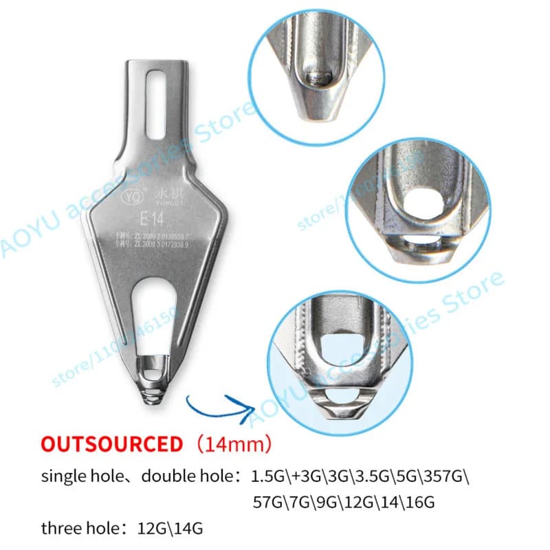 YQ FJ0004 Bocca del filato Alimentatore del filato E3 E7 E7B E9 E9B E12 E12BC E14 E14BC E14C E16B E57 E572 E1.5 E +1.5 3G/7G/9G/12G/14G/16G/57G