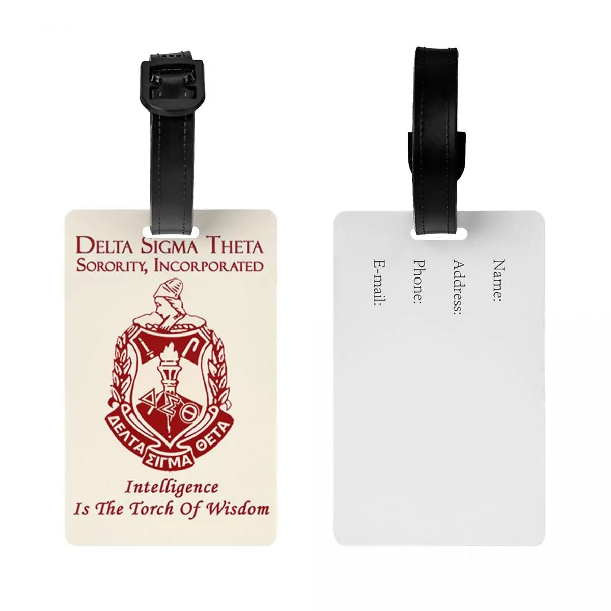 Etichette per Bagagli Delta Sigma Theta, Accessori per Valigie, Targhette da Viaggio con Porta Nome e Indirizzo
