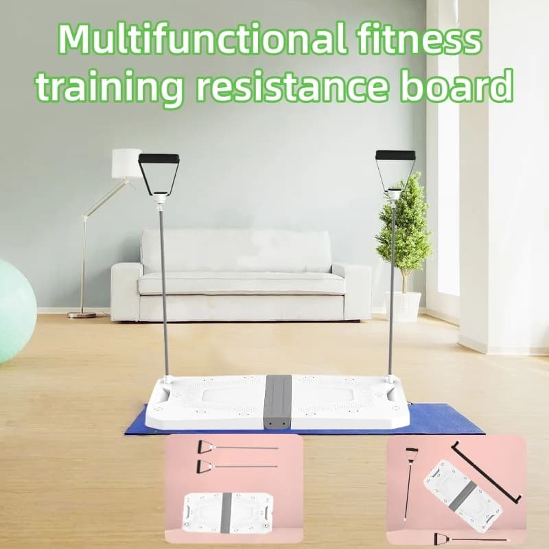 Sports Fitness Equipment Set with Workout Table, Multifunctional Laptop Kit for Home with Volsioner and Resistance Steps