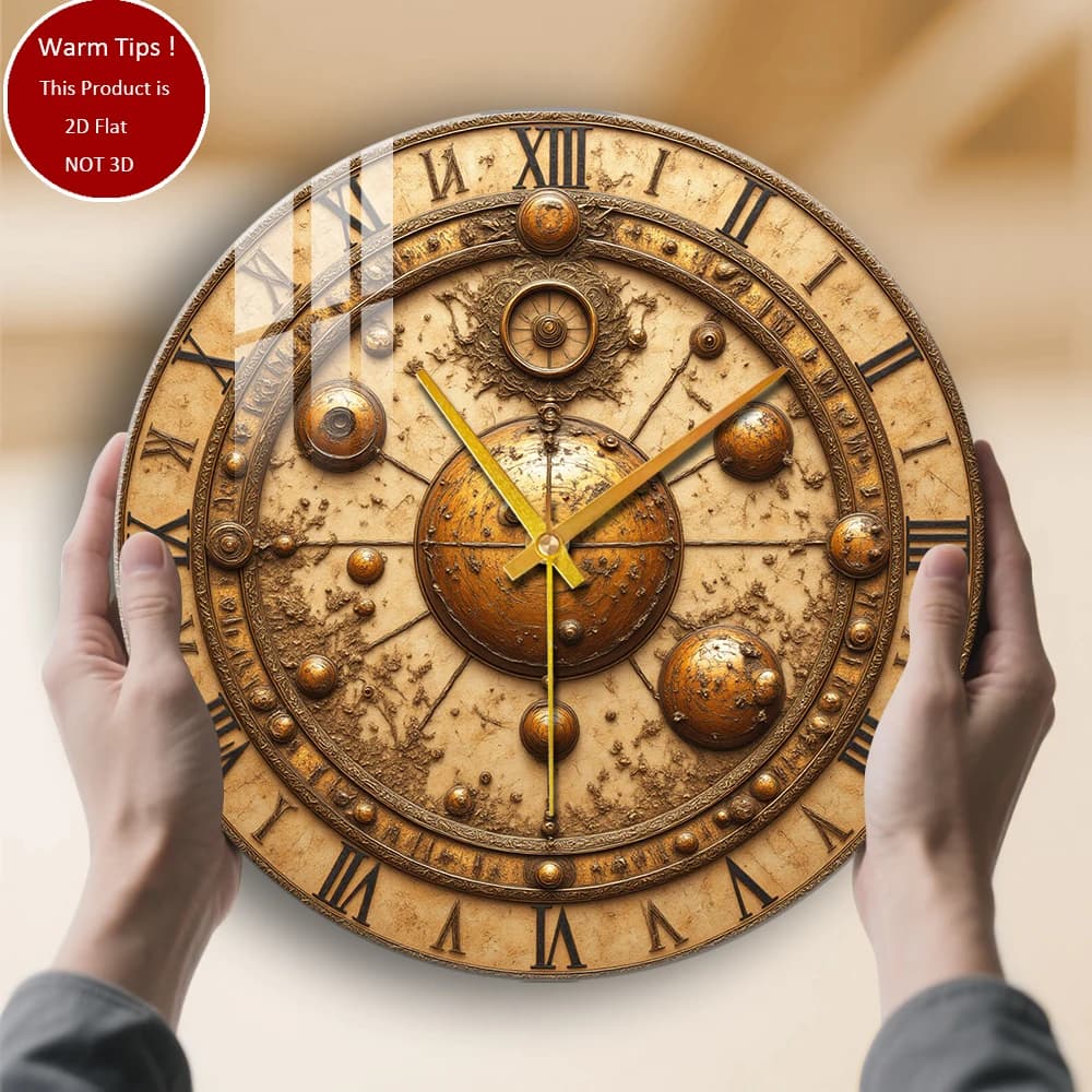 Tempered glass wall clock with Roman numerals, dial suitable for wall decorations or table display anywhere