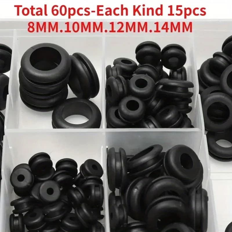 20/40/60 pcs Black Or Ring Rubber Washer Gaskets Switch Gasket Assortment Kit Electric Gasket O-Ring Tools Set 8 10 12 14mm