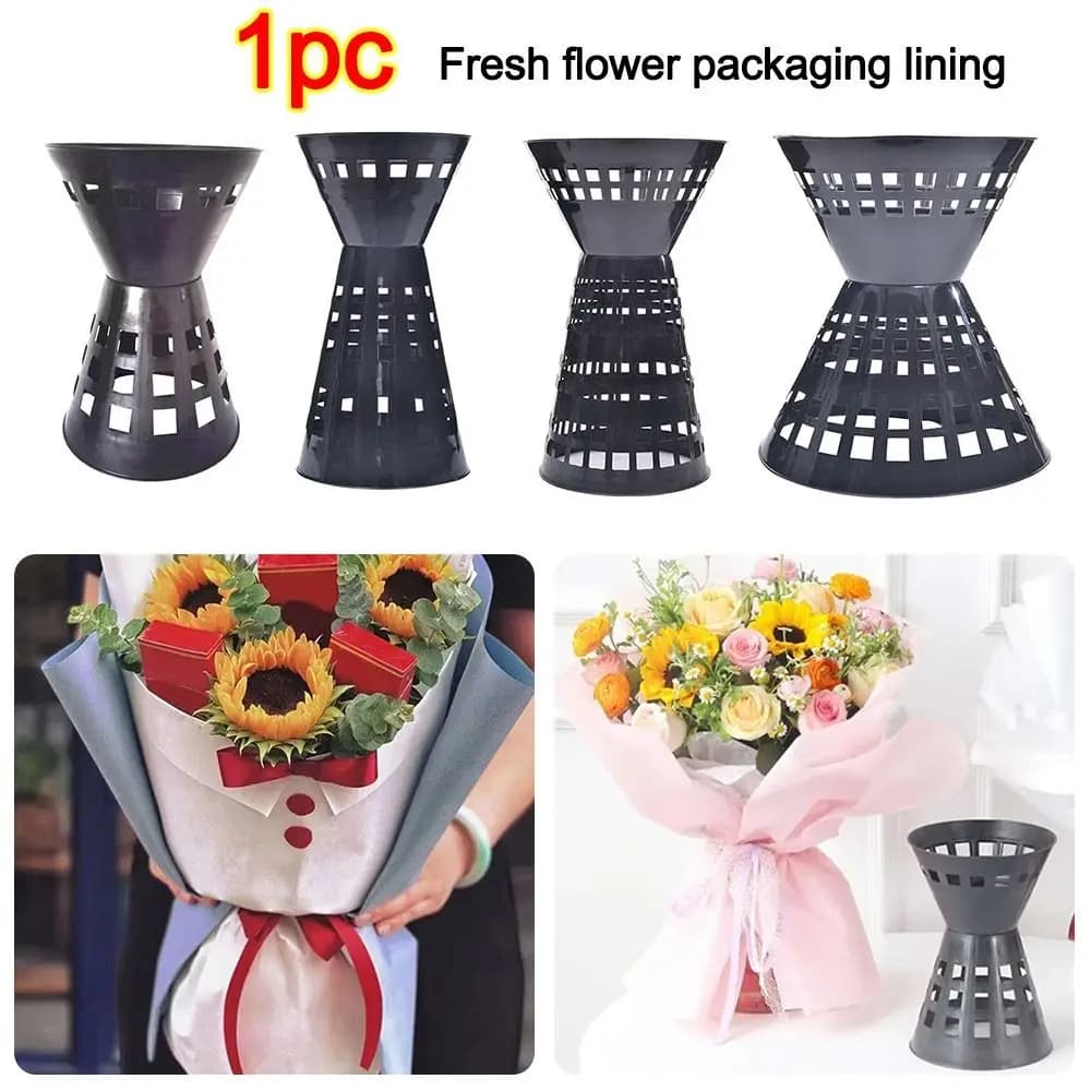 Fodera per imballaggio di fiori in plastica Accessori per fiori veloci Avvolgere base per fiori Base per bouquet di fiori fai-da-te per negozio di fiori Negozio di feste