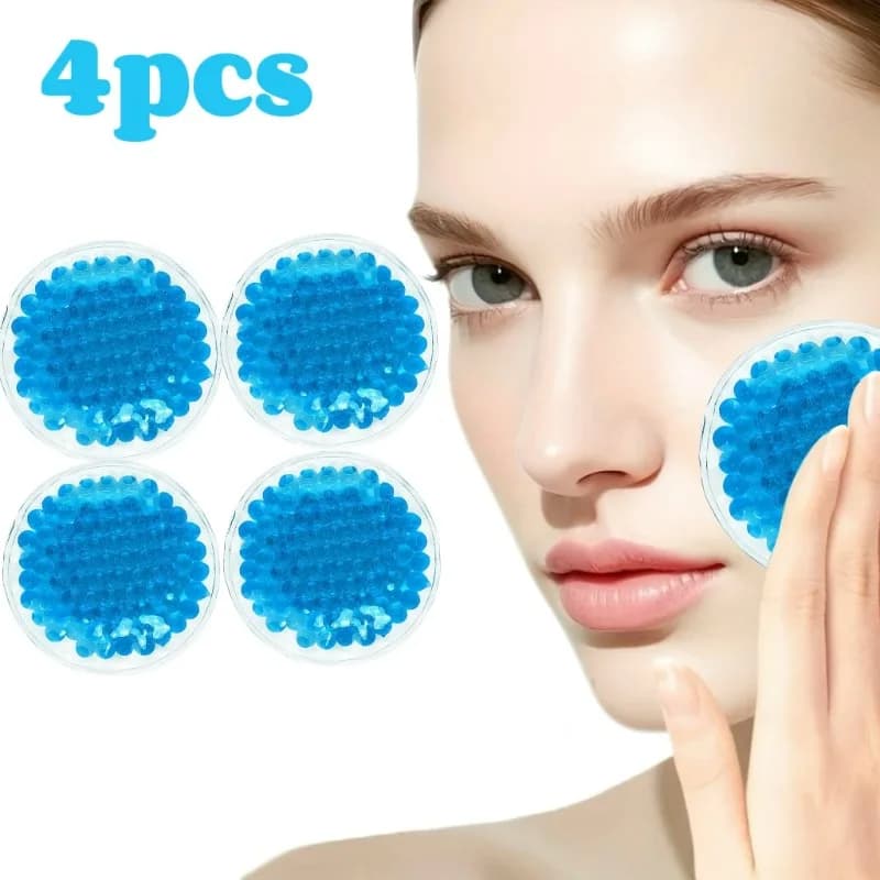 Confezione di gel caldo e freddo riutilizzabile da 2/4 pezzi - Mini impacco di ghiaccio rotondo per alleviare il dolore corporeo, sport, viaggi, pronto soccorso