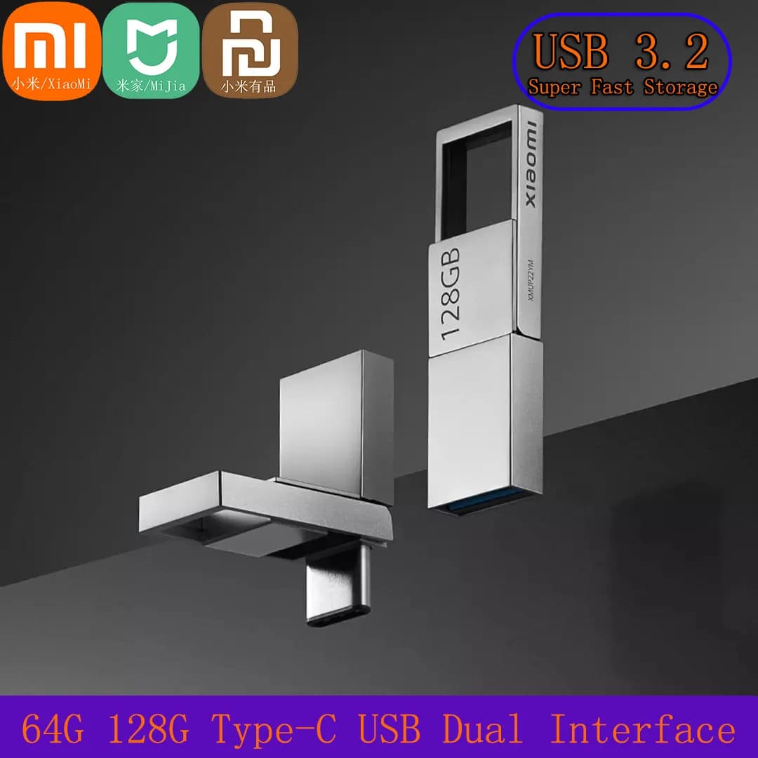 Xiaomi Smart Dual Interface U Disk 64 128G Super Fast Storage USB 3.2 interfaccia di tipo C Computer del telefono cellulare trasmissione reciproca