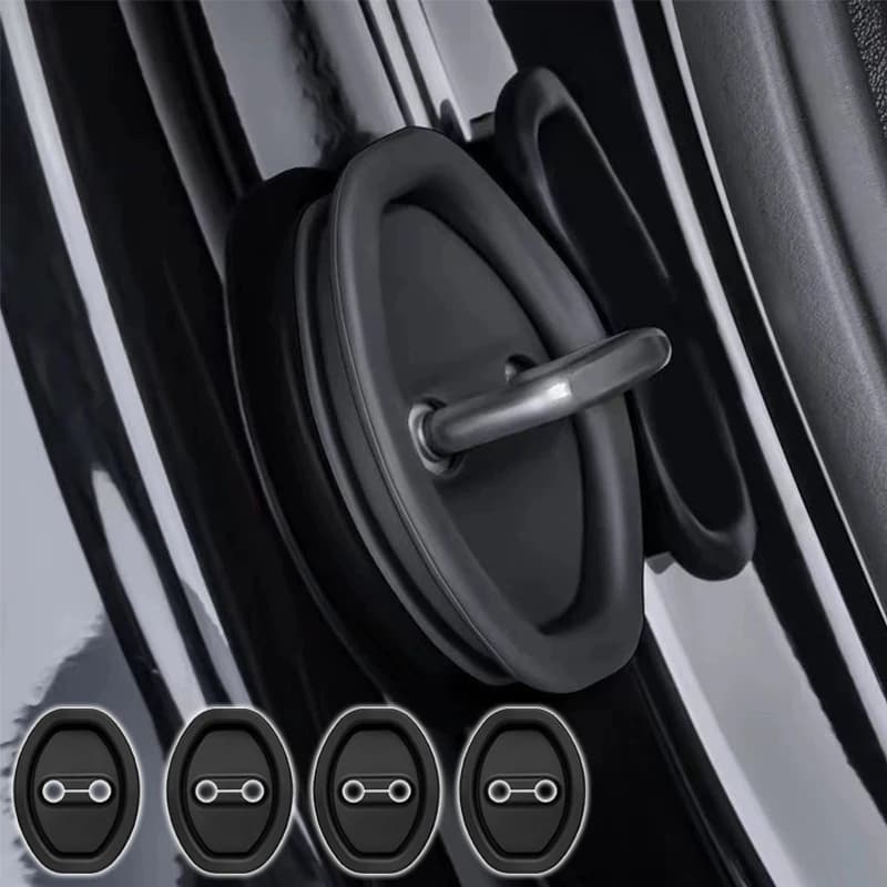 4 pcs lock cover for door car cushion damping mute silicone mat cover universal waterproof interior accessories for car