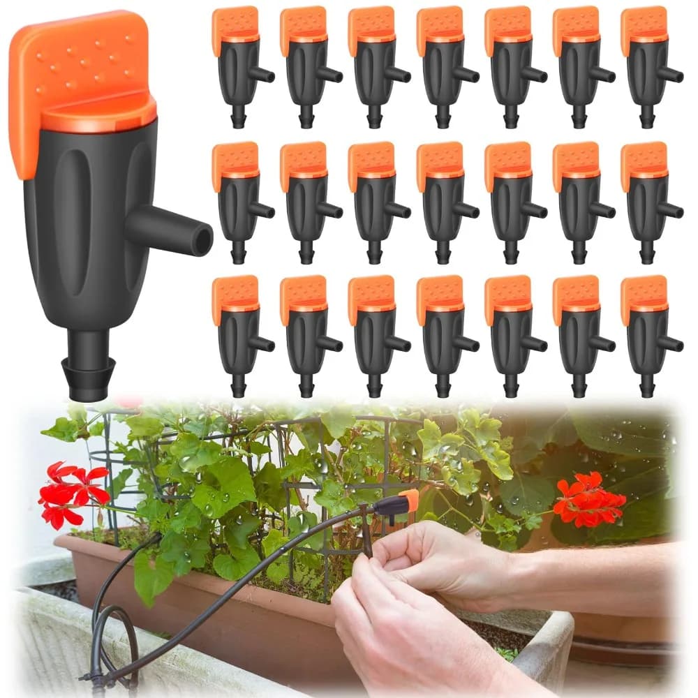 20/50 Pezzi Irrigatori a Goccia Regolabili per Giardino, per Tubi da 4mm/7mm, per Irrigazione di Piante Succulente, Prato e Fiori