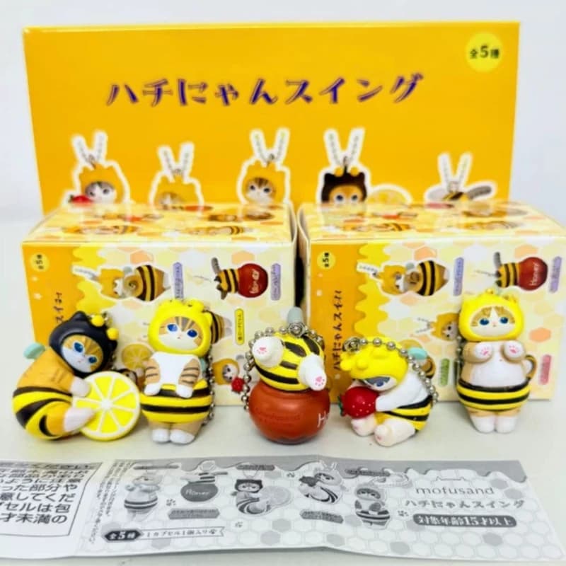 Mofusand Bee Blind Box a forma di ape, statuetta anime gatto ape, ornamento, bambola carina, modello fatto a mano, decorazione, giocattoli, regalo a sorpresa