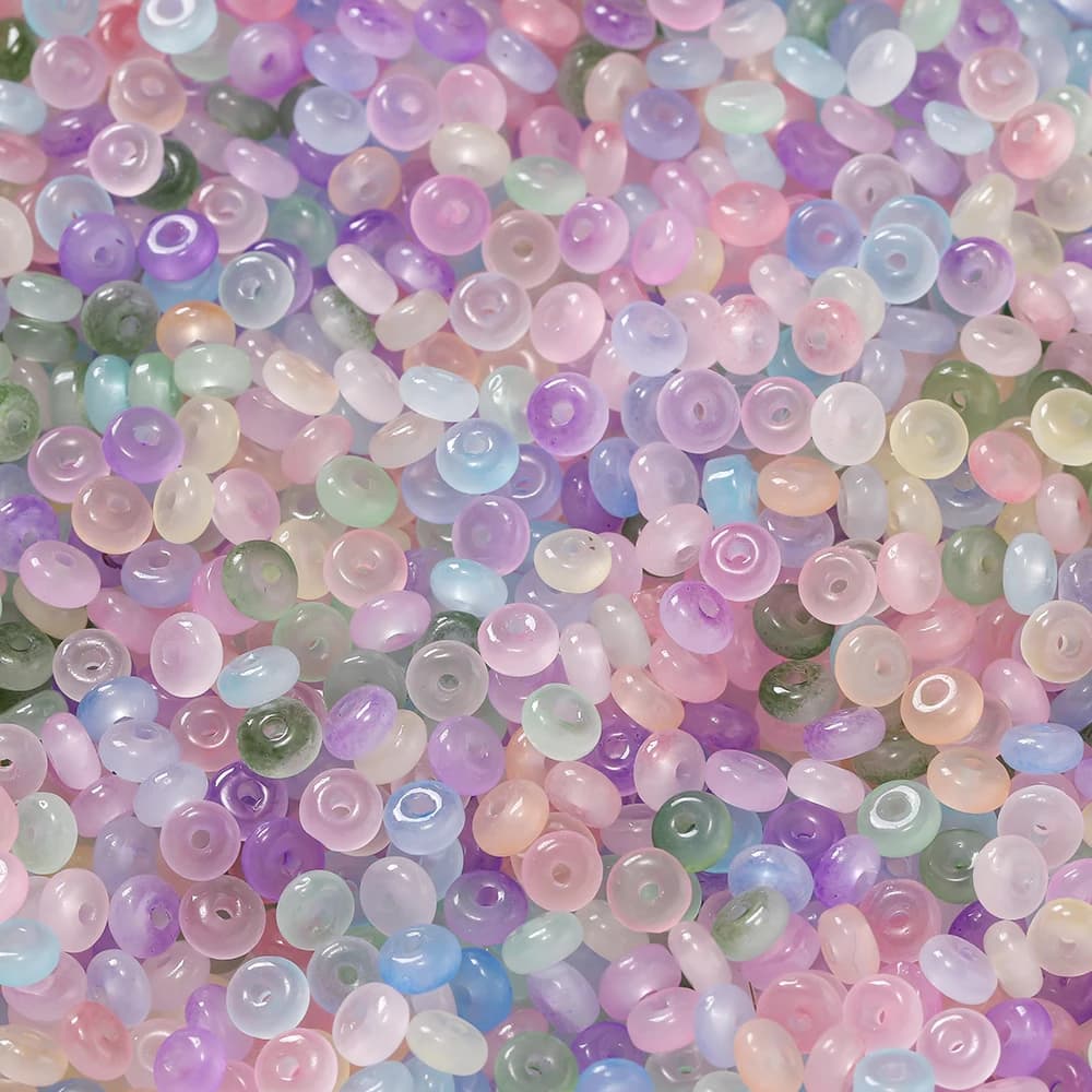 100 pz/lotto 2x4mm Seme di Ghiaccio Sfumatura Perle di Vetro Perline Rotonde Colorate Forma di Riso Uniforme per il FAI DA TE Gioielli Fatti A Mano braccialetto Che Fanno