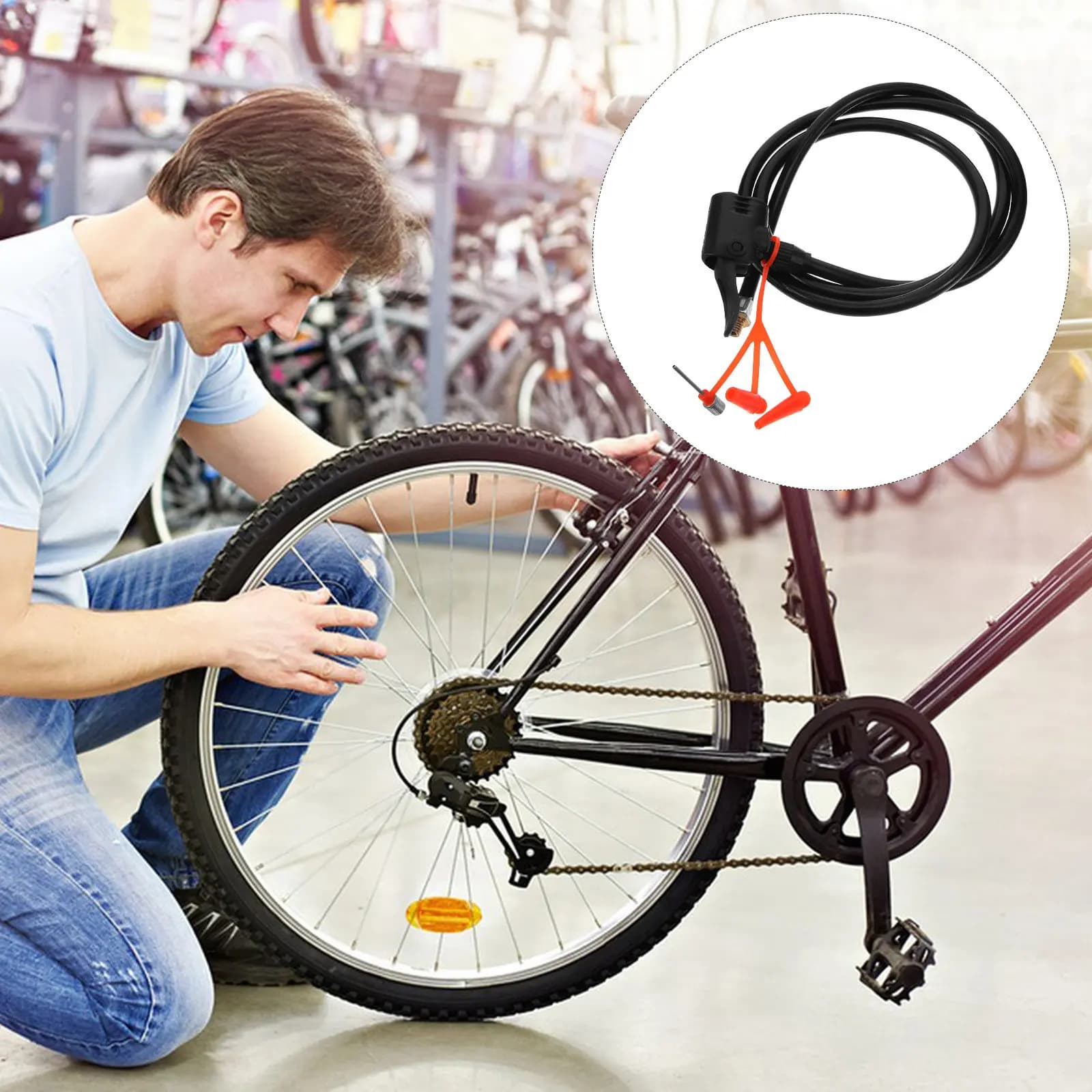 Tubo di Prolunga per Compressore d'Aria, Adattatore per Gonfiaggio Pneumatici, Tubo Gonfiabile per Biciclette