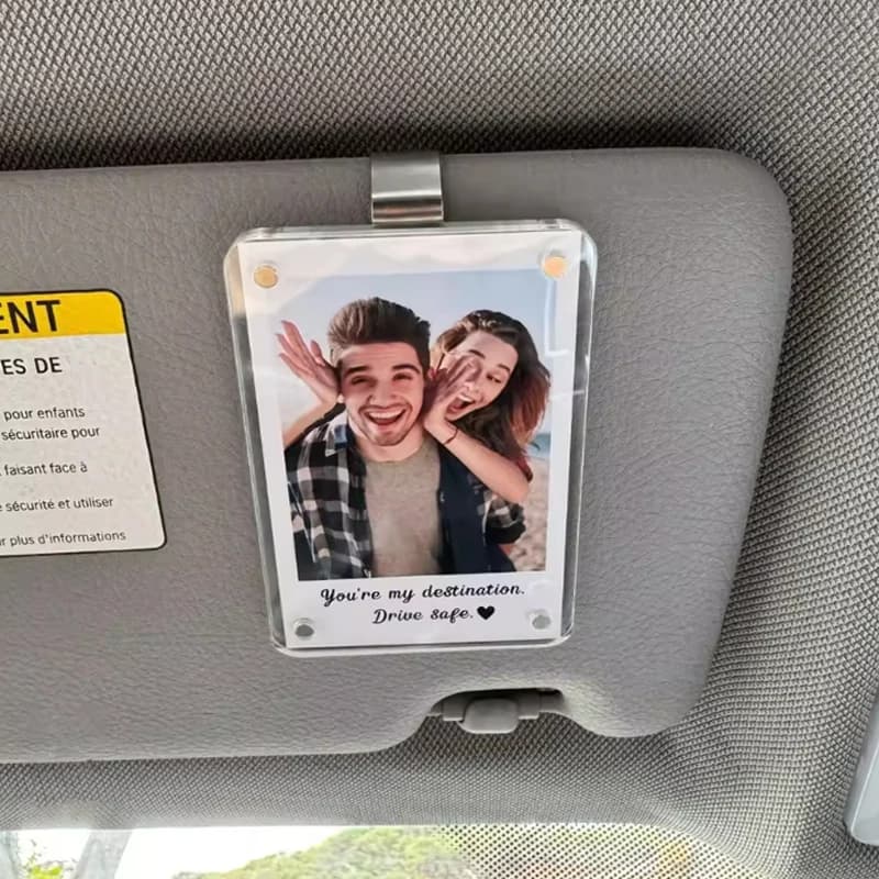 La clip per foto per visiera per auto contiene immagini Decorazioni per interni auto Ricordo di guida Organizzatore per visiera parasole Regalo romantico per coppie per lui e lei