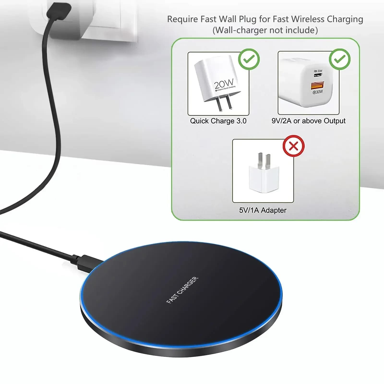 Caricabatterie wireless per auto con cavo di ricarica rapida Type-C da 1 metro, accessori di ricarica per auto per iPhone 17 16 15 Samsung Huawei Xiaomi