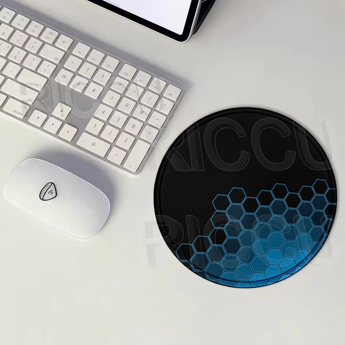Round Hexagon Mouse Pad PC Cabinet Rubber Mousepad Gamer Desk Accessories Office Non-slip Deskmat XS Gaming Lock-Edge Mouse Mat