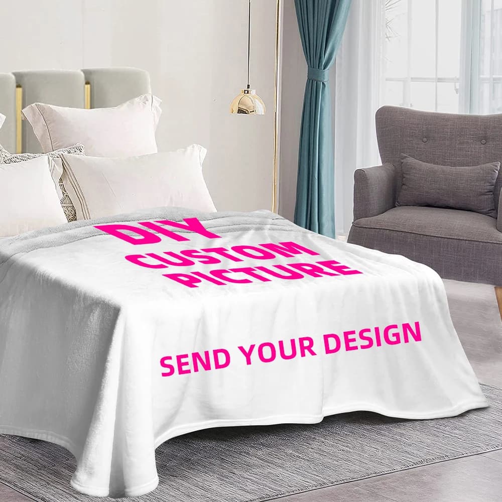 2024 immagine fai da te coperta di flanella personalizzata lenzuolo per bambini coperta morbida per adulti coperta con aria condizionata coperta soffice primaverile