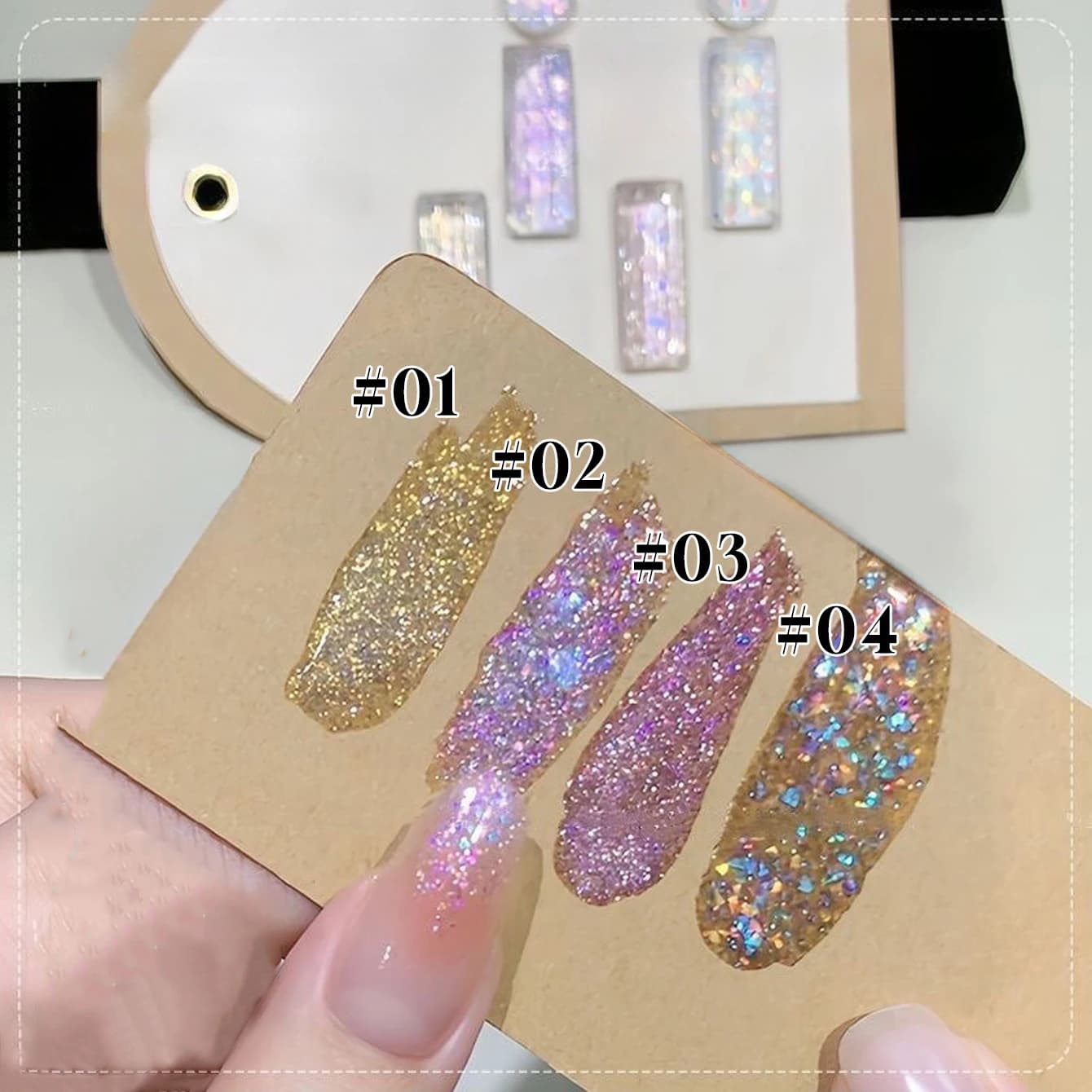 MIANEL 1 Pezzo 12ml Popolare Gel Polish per Unghie Effetto Ghiaccio Trasparente Sette Colori Stroboscopici con Paillettes Michelle Elf Super Flash Glitter