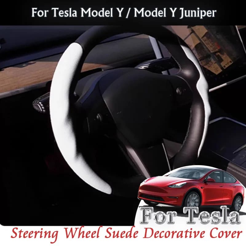 For Tesla Model Y MY Juniper 2021 2022 2023 2024 2025 Carwheel Trim Decoration Suede Protective Cover Skin Frame Accessories