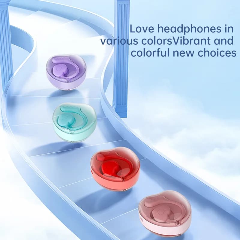 New Bluetooth Wireless heart-shaped headphones with cancellation of earphone noise to hang in Standby Ultra-long for girls gift