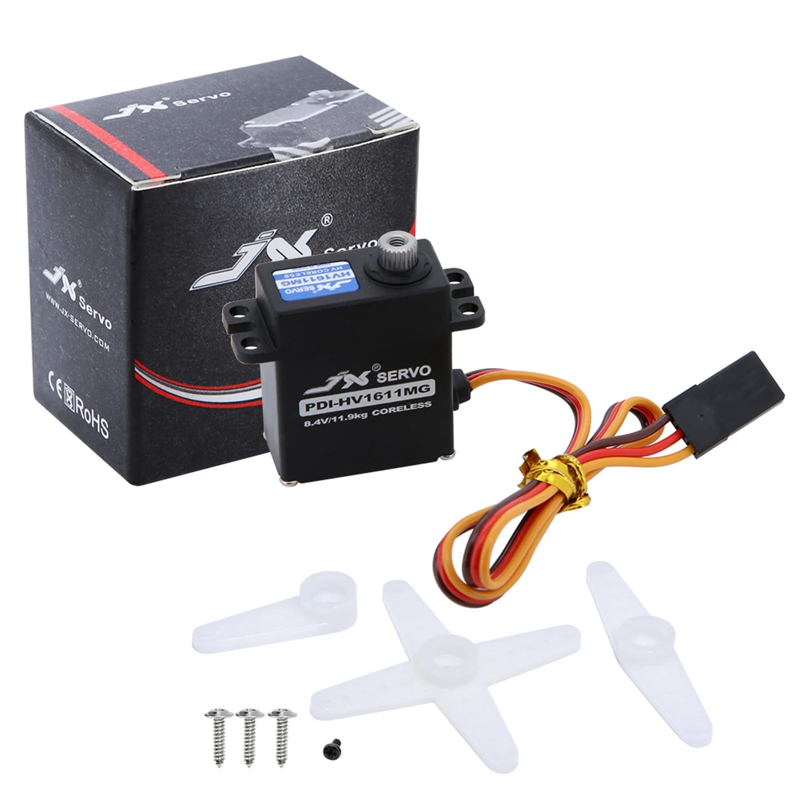 Servo Digitale Stemedu 11KG 8.4v HV1611MG Senza Nucleo ad Alta Coppia Mini Swashplate Rosso per Elicottero RC