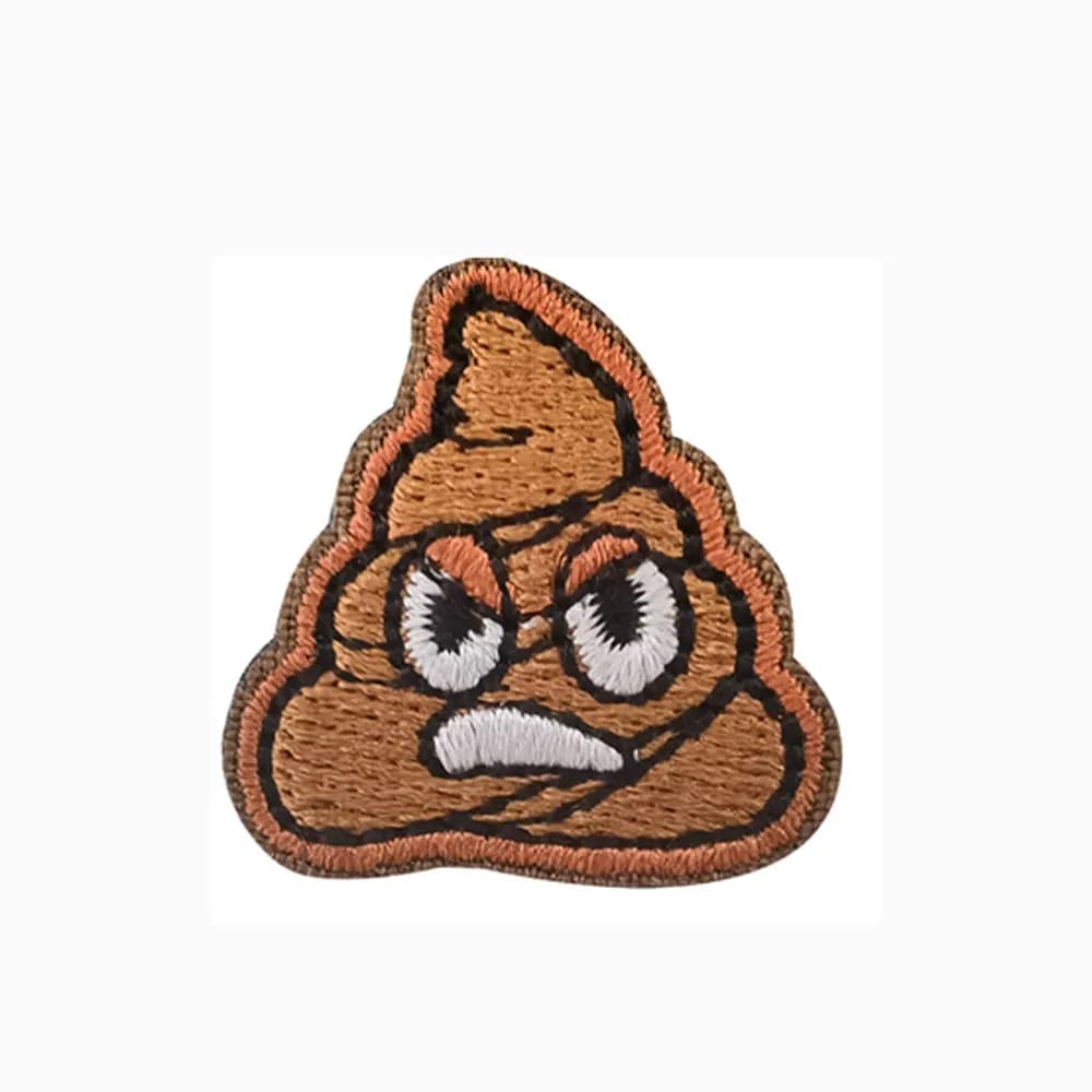 Mini Angry Poop Embroidered Patch, Funny Cartoon Badge, Hook and Loop, for Clothes Backpack DIY Decoration