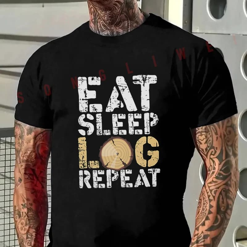 2026 Casual T-shirt Lumberjack Woodcutter Design Moto Tshirt Mens Summer Cycling Sportswear Short Sleeve Top Tee