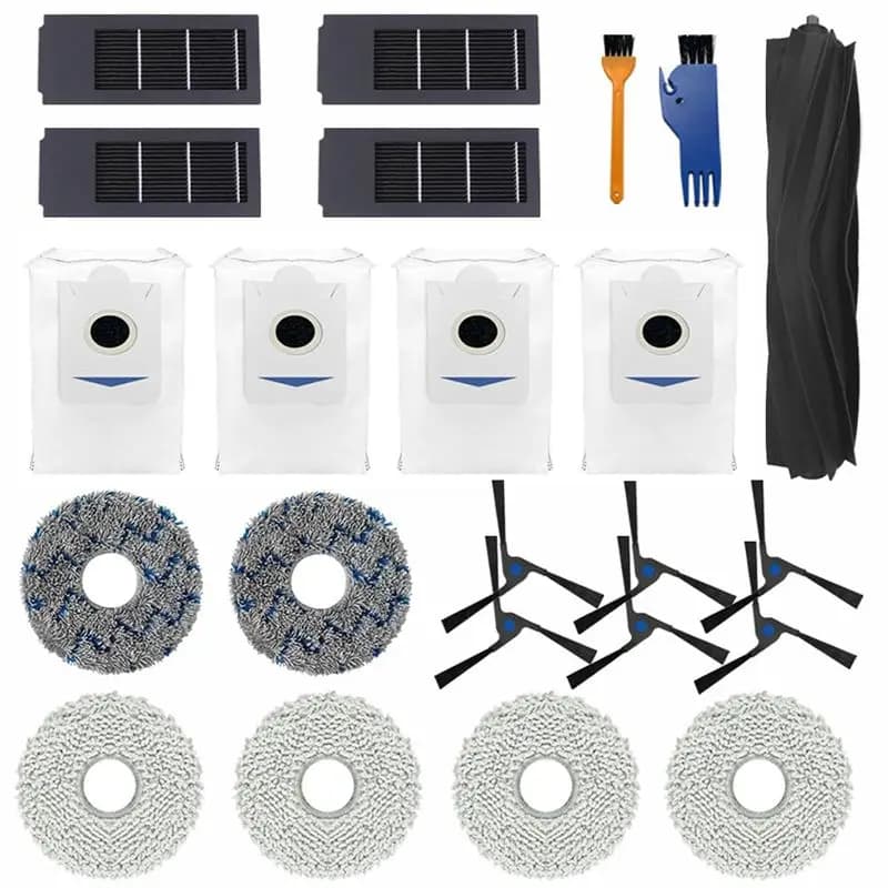 Set di accessori A11I compatibile con Ecovacs Deebot X2 Omni, parti di ricambio: spazzola principale, spazzole laterali, filtri, panni, sacchetti per la polvere
