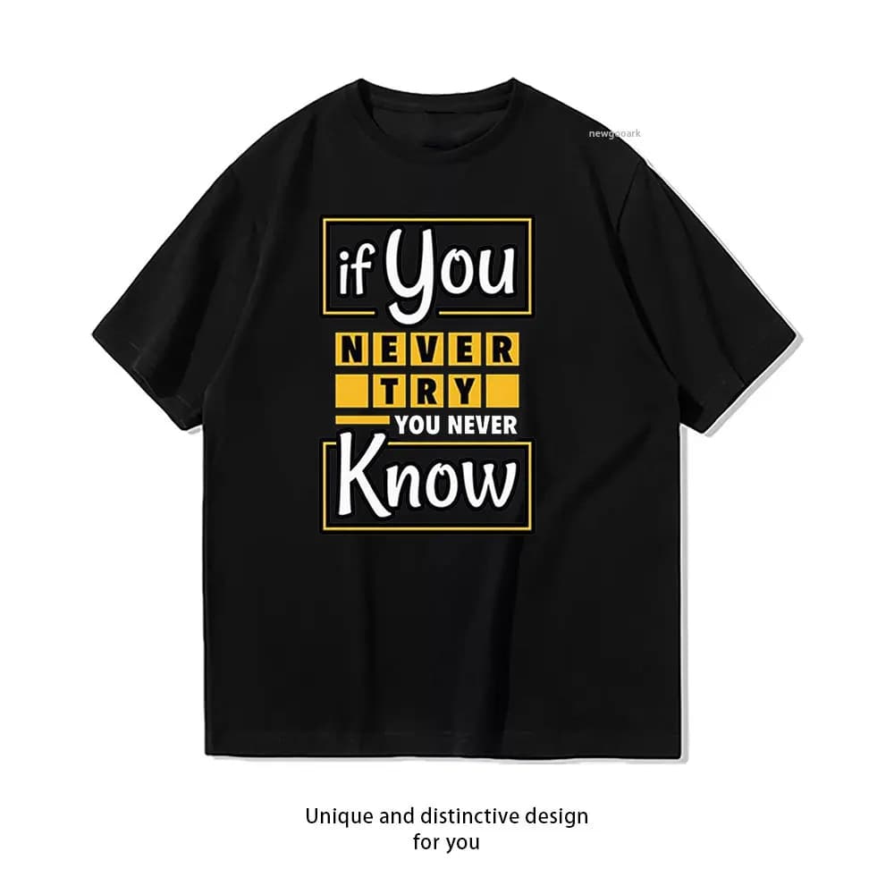 T-shirt Inspire Action T-shirt grafiche casual in cotone Streetwear creativo Camicia classica con scollo a O