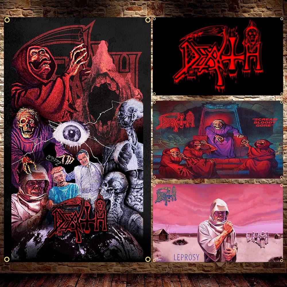 60X90CM 90X150CM Death Metal Band Flag Polyester Printing Black Metal Band Banner For On Room Or Club Walls Tapestry Banner