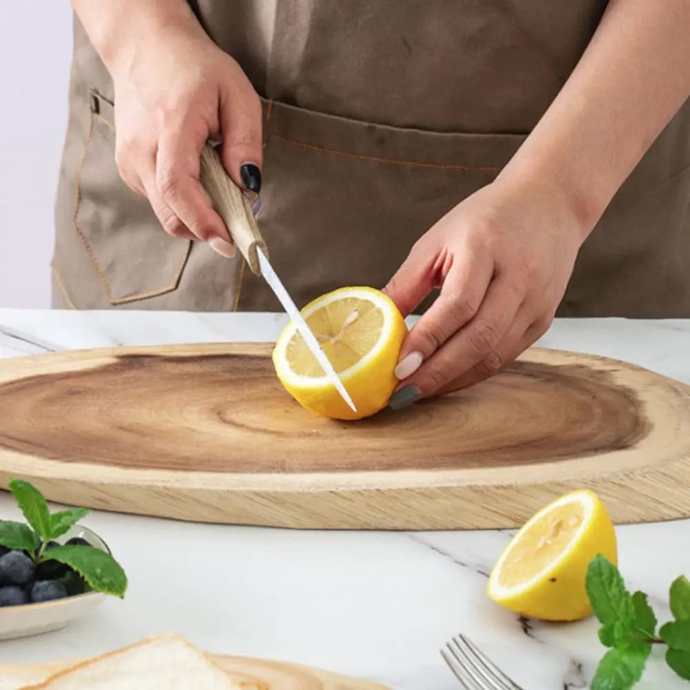 Tagliere da Cucina in Legno di Acacia Naturale, Forma Irregolare, Unico, Stile Rustico, per Formaggi e Snack