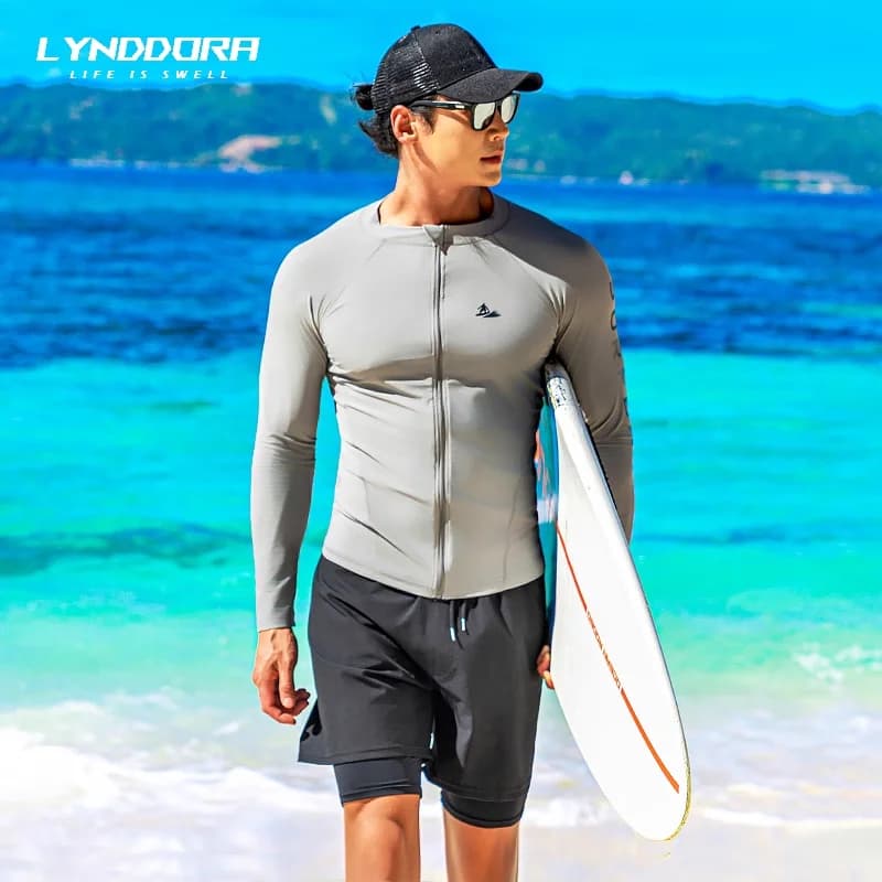 SAILBEE Mens UV Protect Surfing Rash Guard Short Sleeved Swimsuit Rashguard Surf Shirt M0146